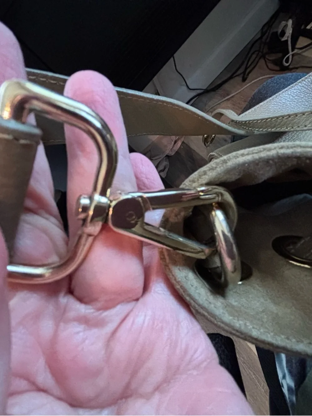 Authentic Jimmy Choo Rosalie Satchel – Camel Grainy Calfskin